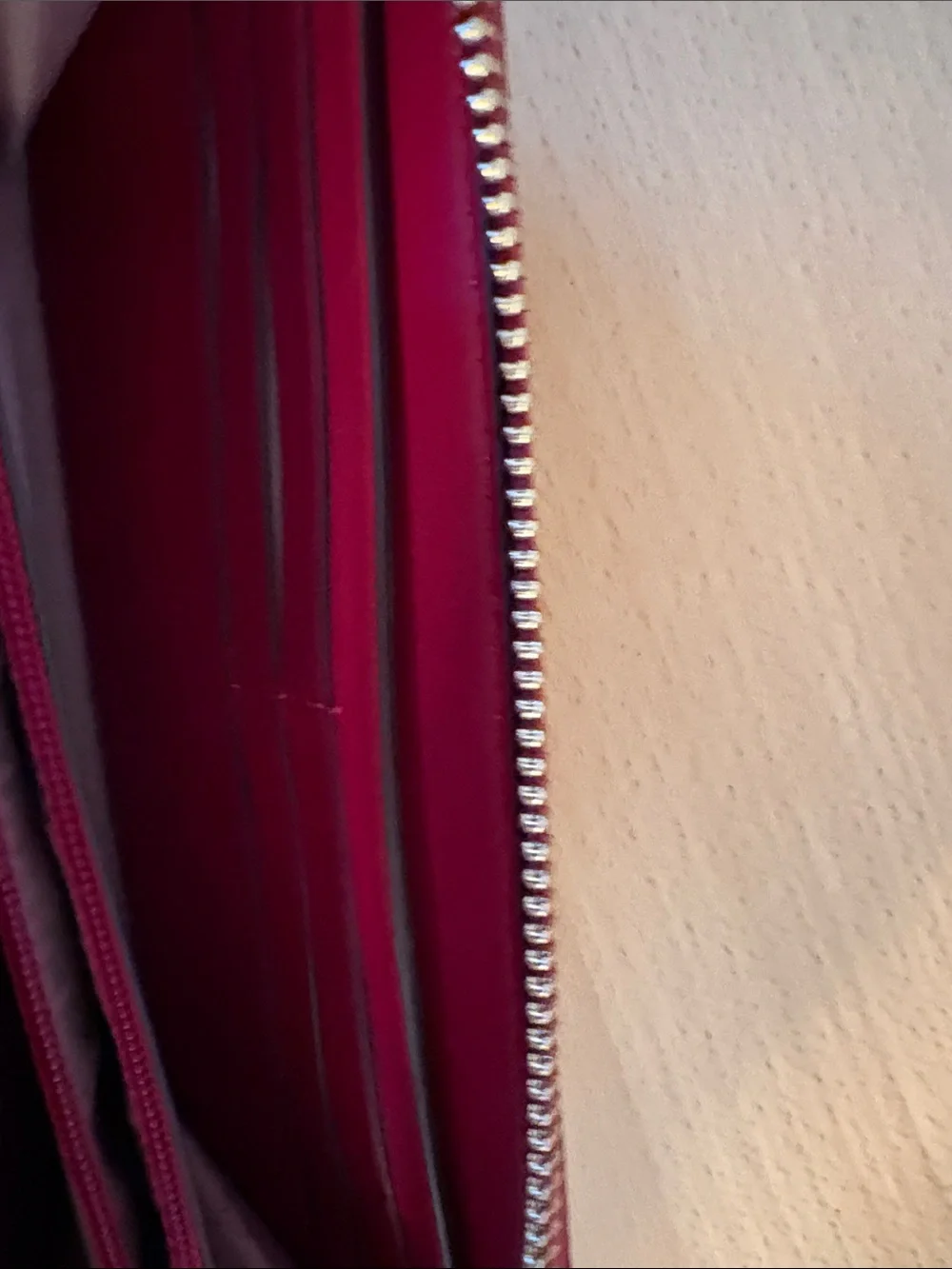 kate spade New York Patent Leather Zip Wallet in Deep Red